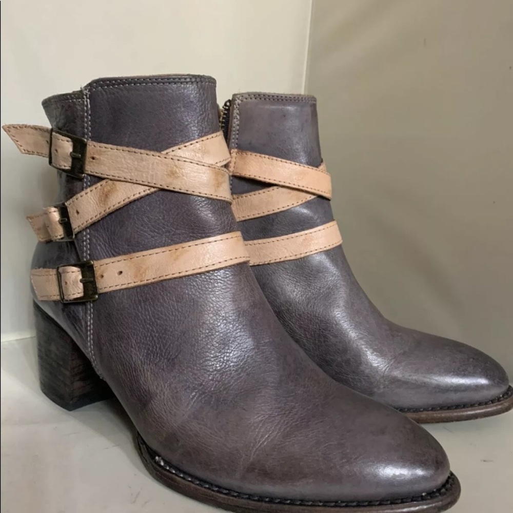 Bed Stu Cobbler Series Two Tone Grey/Tan boots